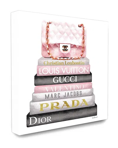 Stupell High Fashion Bookstack Padded Pink Bag