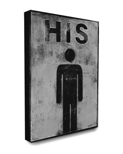 Stupell His Distressed Bathroom Sign In Gray