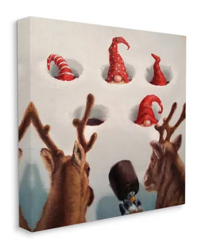 Stupell Holiday Whack An Elf Christmas Reindeer Humor Wall Art