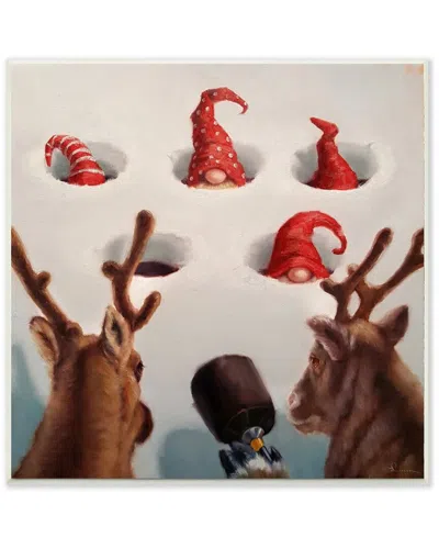 Stupell Holiday Whack An Elf Christmas Reindeer Humor Wall Art