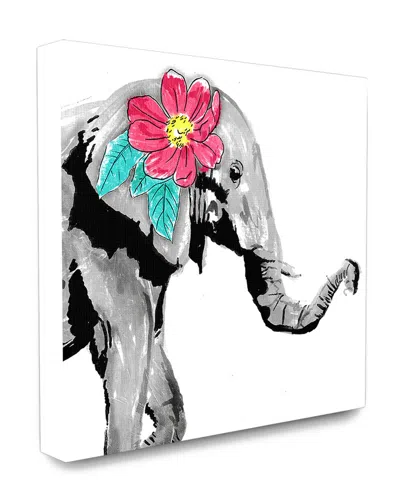 Stupell Home Decor Elephant With Floral Pop