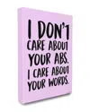 Stupell Home Decor I Care About Words Pink And Black