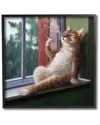 Stupell House Cat Smoking Lounging In Window Pane Black Wall Art