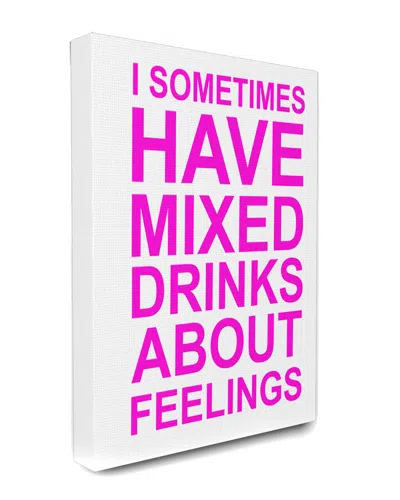 STUPELL STUPELL I SOMETIMES HAVE MIXED DRINKS PINK CANVAS WALL ART BY LULUSIMONSTUDIO