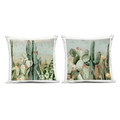 Stupell Industries 2 Piece Outdoor Printed Pillow Set Design By Luna Mavis In Green