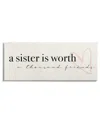 Stupell Industries A Sister Is Worth Thousand Friends Phrase Heart Stretched Canvas Wall Art By Daphne Polse In Off-white