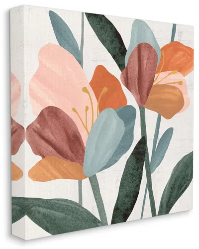 Stupell Industries Abstract Azalea Flower Petals Pink Blue Design Stretched Canvas Wall Art By Annie Warren In Multicolor