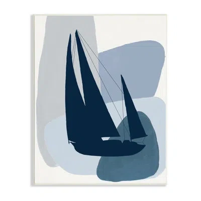 Stupell Industries Abstract Blue Sailboat Yacht Silhouet By Patricia Pinto 951 In Wall Plaque
