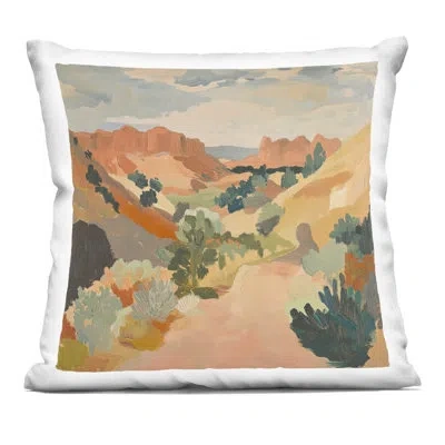Stupell Industries Abstract Desert Scene Decorative Printed Throw Pillow Design By Petal Prints Design In Tan