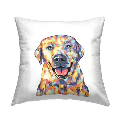 Stupell Industries Abstract Dog Portrait Printed Throw Pillow Design By Masey St. Studios In Beige