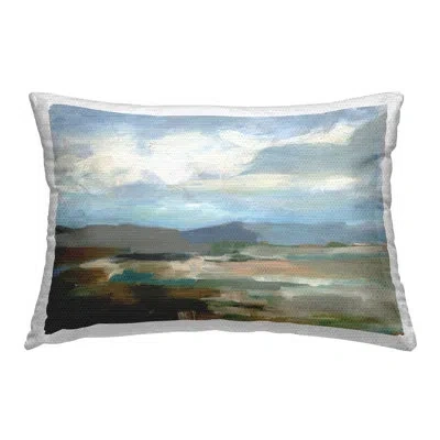 Stupell Industries Abstract Mountain Scenery Outdoor Printed Pillow By Ethan Harper In Blue