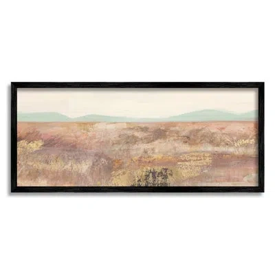 Stupell Industries Abstract Neutral Prairie Landscape By Nina Blue - Floater Frame Painting On Wood In Midnight Black Framed Giclee