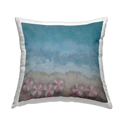 Stupell Industries Abstract Ocean Shore Beach Umbrella Coast Decorative Printed Throw Pillow By Reesa Qualia