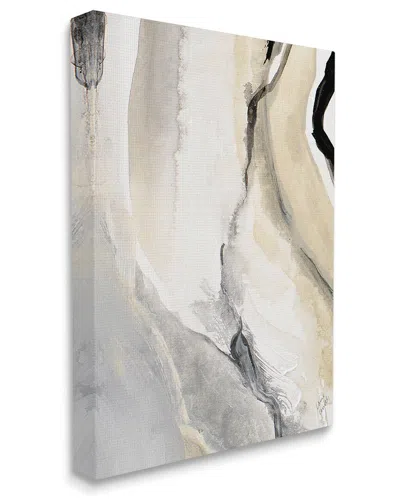 STUPELL STUPELL INDUSTRIES ABSTRACT PAINT STROKES FLUID BEIGE MOVEMENT STRETCHED CANVAS WALL ART BY LANIE LO
