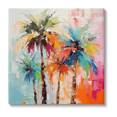 Stupell Industries Abstract Palm Tree Painting Canvas Art In Blue