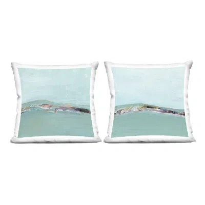 Stupell Industries Abstract Sea Distant Cliffs Design By Ethan Harper  Throw Pillow (set Of 2) In Blue