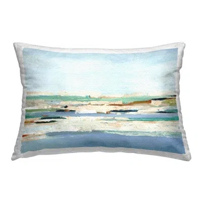 Stupell Industries Abstract Seascape View Outdoor Printed Pillow By Ethan Harper In Blue;green;beige