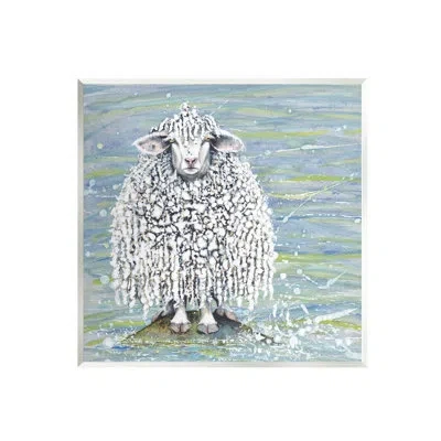 Stupell Industries Abstract Sheep Modern Splatter By Maggie Vandewalle - Painting In Blue
