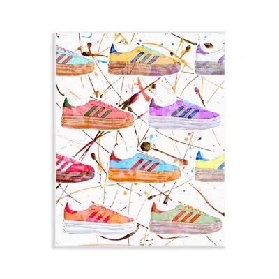 Stupell Industries Abstract Splatter Sneakers Wall Plaque Art By Ziwei Li In Cream