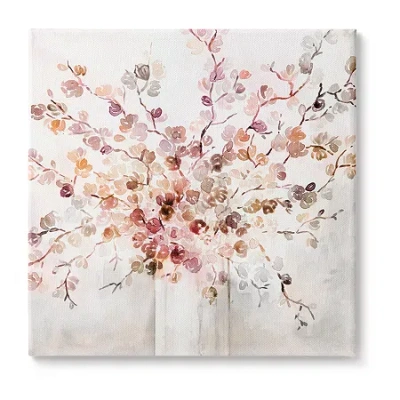 Stupell Industries Abstract Warm Floral Vine Canvas Art In Pink