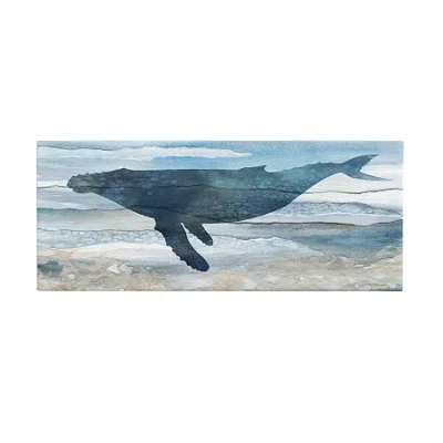 Stupell Industries Abstract Whale Silhouette Canvas Art In Blue