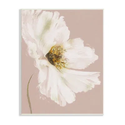 Stupell Industries Abstract White Petal Flower Expressive Flower Beige Green By Patricia Pinto In Wall Plaque