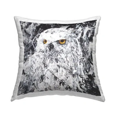Stupell Industries Abstract White Snowy Owl Yellow Eyes Printed Throw Pillow Design By Joseph Marshal Foster