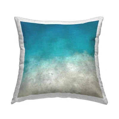 Stupell Industries Aerial Beach Coast Shoreline View Outdoor Printed Pillow By Alpenglow Workshop In Blue;white