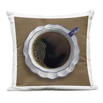 Stupell Industries Aerial View Coffee Cup Design By Matthew Piotrowicz Outdoor Printed Pillow In Brown