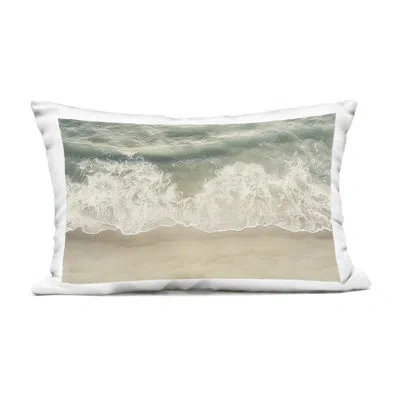 Stupell Industries Aerial Waves Lapping Shore Outdoor Printed Pillow, Design By Lazar Studio In Tan