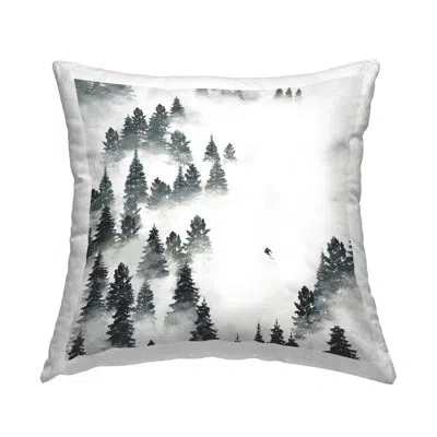Stupell Industries Aerial Winter Ski Slopes Snowy Nature Scene Printed Throw Pillow Design By Ziwei Li