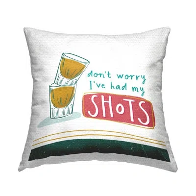 Stupell Industries Alcohol Shots Humor Printed Outdoor Throw Pillow Design By Courtney Morgenstern In White