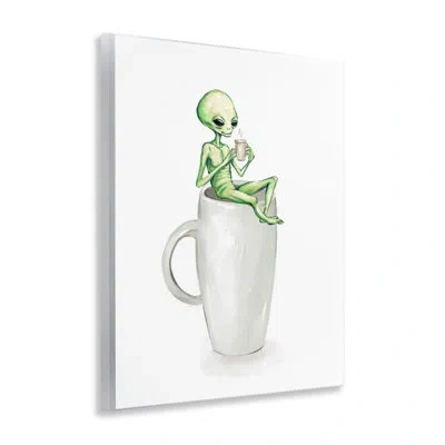 Stupell Industries Alien & Coffee Mug Wall Plaque Art By Ziwei Li In Green
