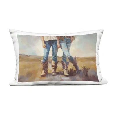 Stupell Industries All About The Cowboy Boots Outdoor Printed Pillow Design By Ramona Murdock In Brown