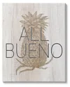 Stupell Industries All Bueno Phrase Vintage Pineapple Illustration Rustic Pattern Stretched Canvas Wall Art In Tan