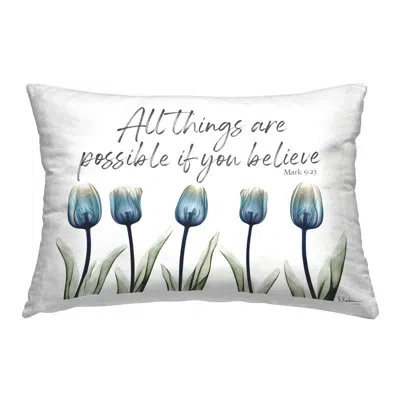 Stupell Industries All Things Possible Tulips Decorative Printed Throw Pillow Design By Albert Koetsier In Blue
