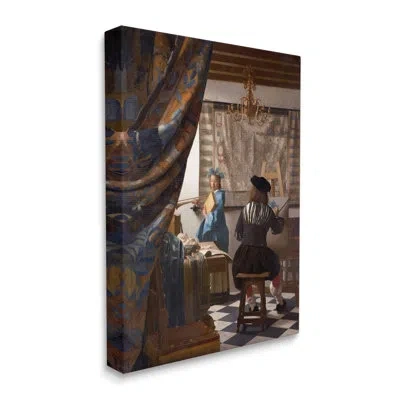 Stupell Industries Allegory Of Painting Johannes Vermeer Classical Portrait By One1000paintings - Floater Frame Paintin In Wrapped Canvas
