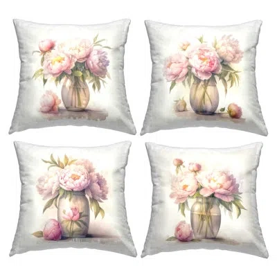 Stupell Industries Alluring Blush Peonies Decorative Printed Throw Pillow Design By Lsr Design Studio (set Of 4) In Pink