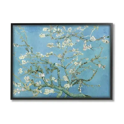 Stupell Industries Almond Blossoms Vincent Van Gogh Classic Tree Blossom By One1000paintings - Floater Frame Painting O In Midnight Black Framed Giclee