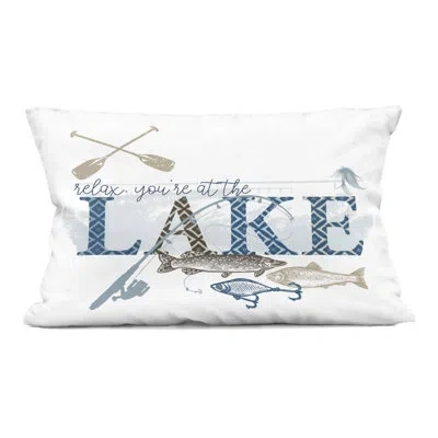 Stupell Industries Always Better Lake Fishing Decorative Printed Throw Pillow Design By Kim Allen In Blue