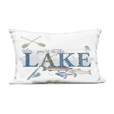 Stupell Industries Always Better Lake Fishing Outdoor Printed Pillow Design By Kim Allen In Blue