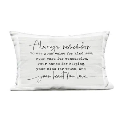 Stupell Industries Always Remember Heart For Love Outdoor Printed Pillow, Design By Lux + Me Designs In White