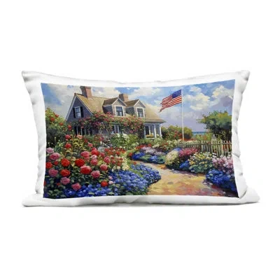 Stupell Industries An American House Outdoor Printed Pillow Design By Lsr Creative Studio In Blue