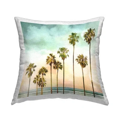 Stupell Industries Angled Palm Trees Outdoor Printed Pillow By Devon Davis In Blue