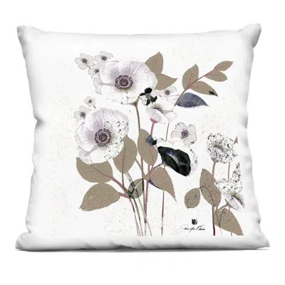 Stupell Industries Answered Prayers White Flowers Decorative Printed Throw Pillow, Design By Joan Davis In Tan
