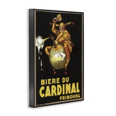 Stupell Industries Antique Cardinal Beer Poster Framed Giclee Art, Design By Marcus Jules In Midnight Black Framed Giclee