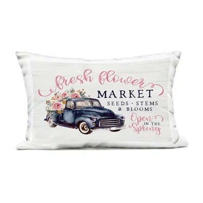 Stupell Industries Antique Spring Market Outdoor Printed Pillow, Design By Lux + Me Designs, 14 X 7 X 20 In Blue