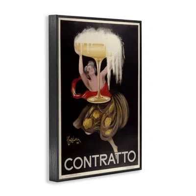 Stupell Industries Antique Woman & Champagne Poster Framed Giclee Art, Design By Marcus Jules In Midnight Black Framed Giclee
