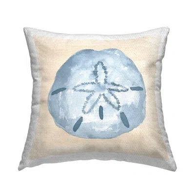 Stupell Industries Aquatic Sand Dollar Sea Life Outdoor Printed Pillow By Lucille Price In Blue;beige