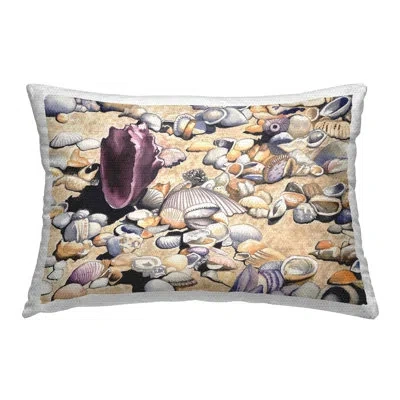 Stupell Industries Aquatic Shells On Shore Outdoor Printed Pillow By Christine Reichow In Beige